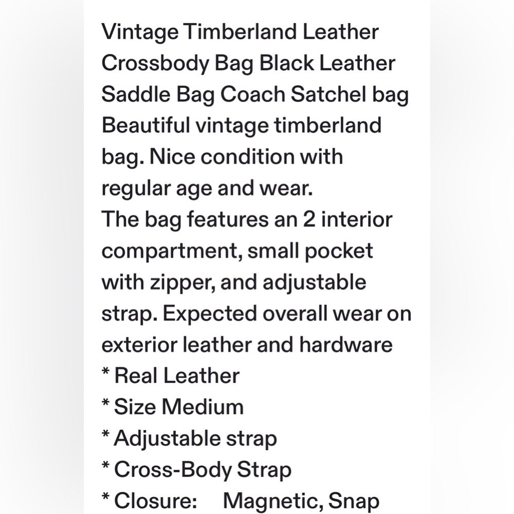 TIMBERLAND LEATHER SACHEL BAG vintage - Picture 9 of 10